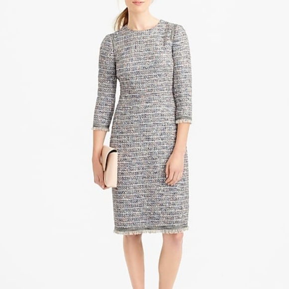 J. Crew Dresses & Skirts - J. Crew Multicolored Tweed Dress with Fringe
Sz8